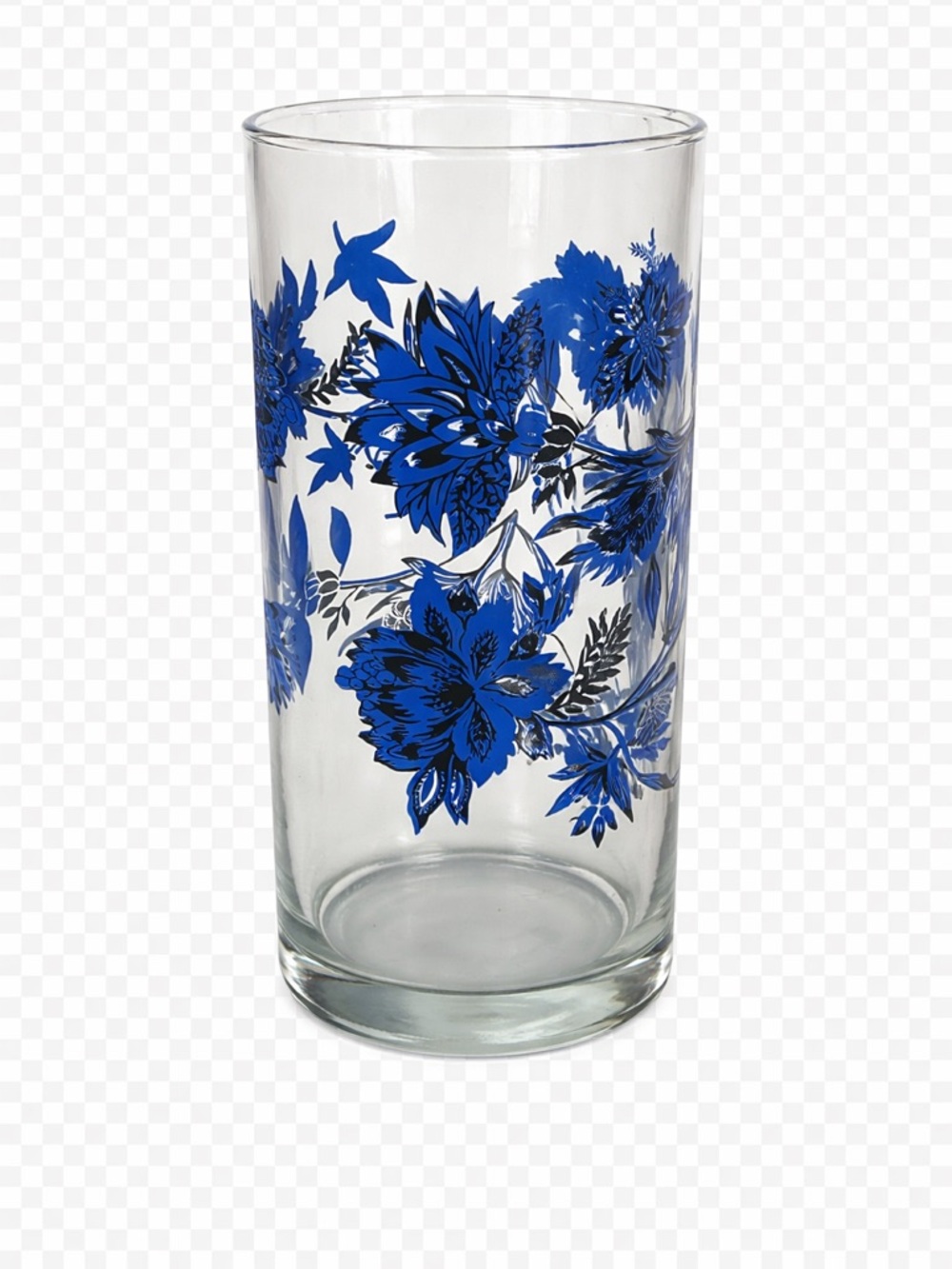 Royal Norfolk Blue Floral Iced Tea Glass 16 oz Vintage 1970s - Picture 5 of 5
